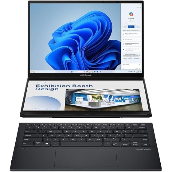 ASUS Zenbook DUO Dual 14" OLED 3K 120Hz Touchscreen Laptop Intel Core Ultra 7 255H 32GB RAM 1TB SSD Inkwell Gray