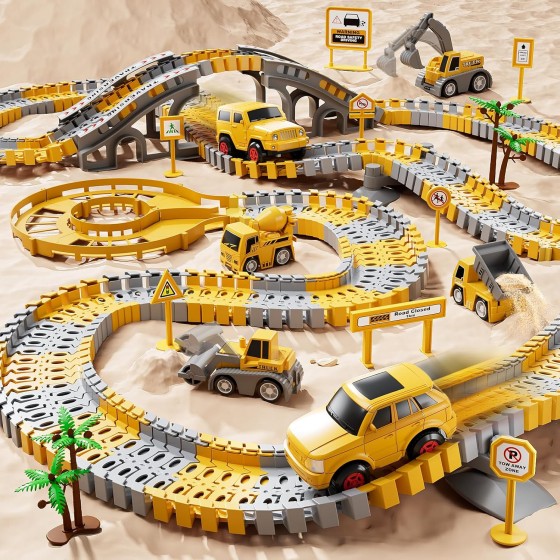 iHaHa Toddler Boy Toys 236 PCS Race Tracks Toys
