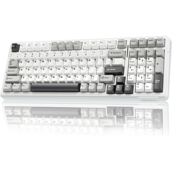 AULA F99 Wireless Mechanical Keyboard,Tri-Mode BT5.0/2.4GHz/USB-C Hot Swappable Custom Keyboard,Pre-lubed Linear Switches,RGB Backlit Computer Gaming Keyboards for PC/Tablet/PS/Xbox