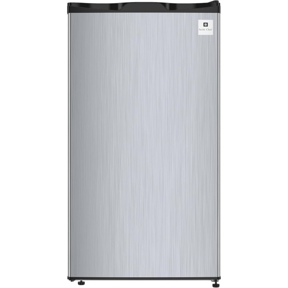 ACFR322 RCA Mini Refrigerator, Compact Freezer Compartment, Adjustable Thermostat Control, Reversible Door, Ideal Fridge for Dorm, Office, Apartment, Platinum Stainless, 3.2 Cubic Feet