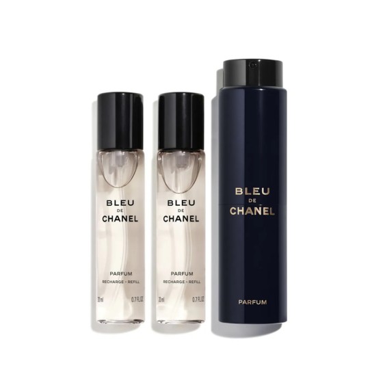 BLEU DE CHANEL Parfum Twist & Spray 3 x 0.7 oz/ 20.7 mL